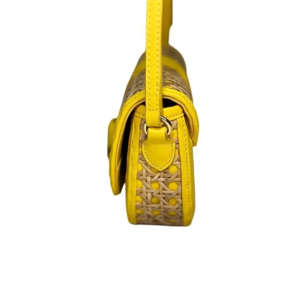 Talbots Yellow Bow and Basket Weave Crossbody Purse | Dressy | Party | Summer